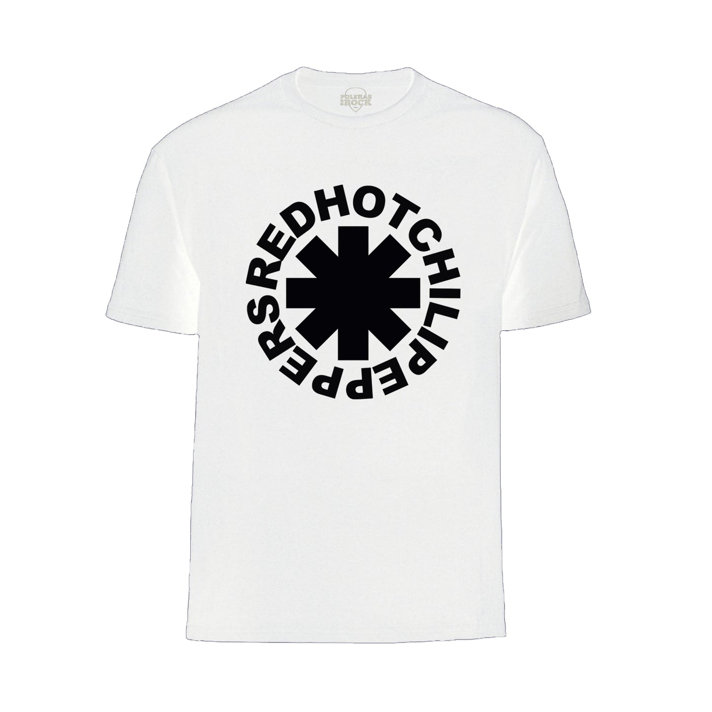 Red Hot Chili Peppers Logo Negro (Polera Blanca)
