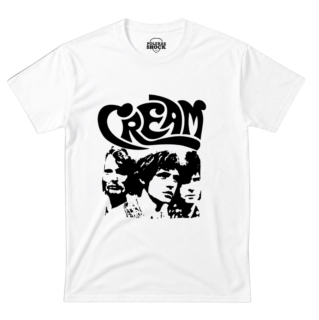 Polera Banda Cream - Rock Clásico Eric Clapton 100% Algodón blanca