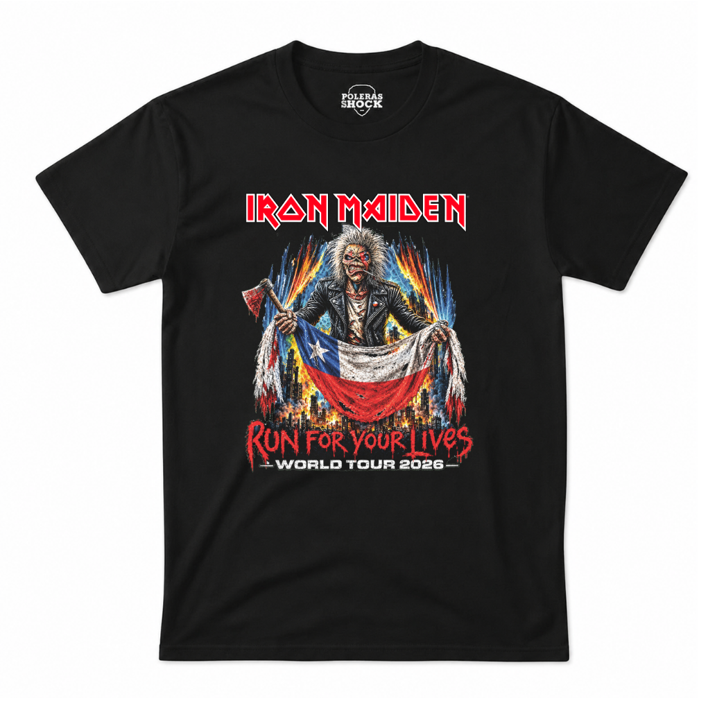 Polera Iron Maiden Run For Your Lives Tour 2026 Concierto Chile – Poleras de Rock