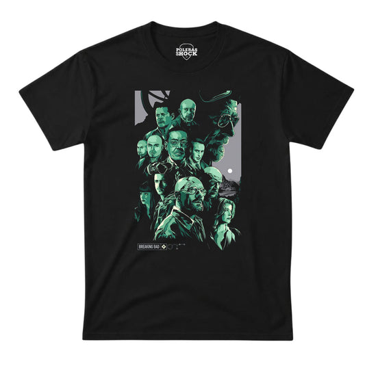 Polera Breaking Bad - Cast Tribute Verde & Negro