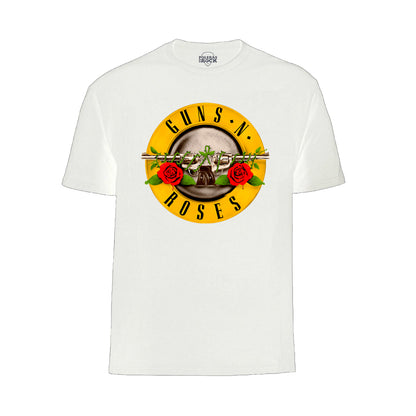 Polera blanca de Guns N' Roses con logo de la banda