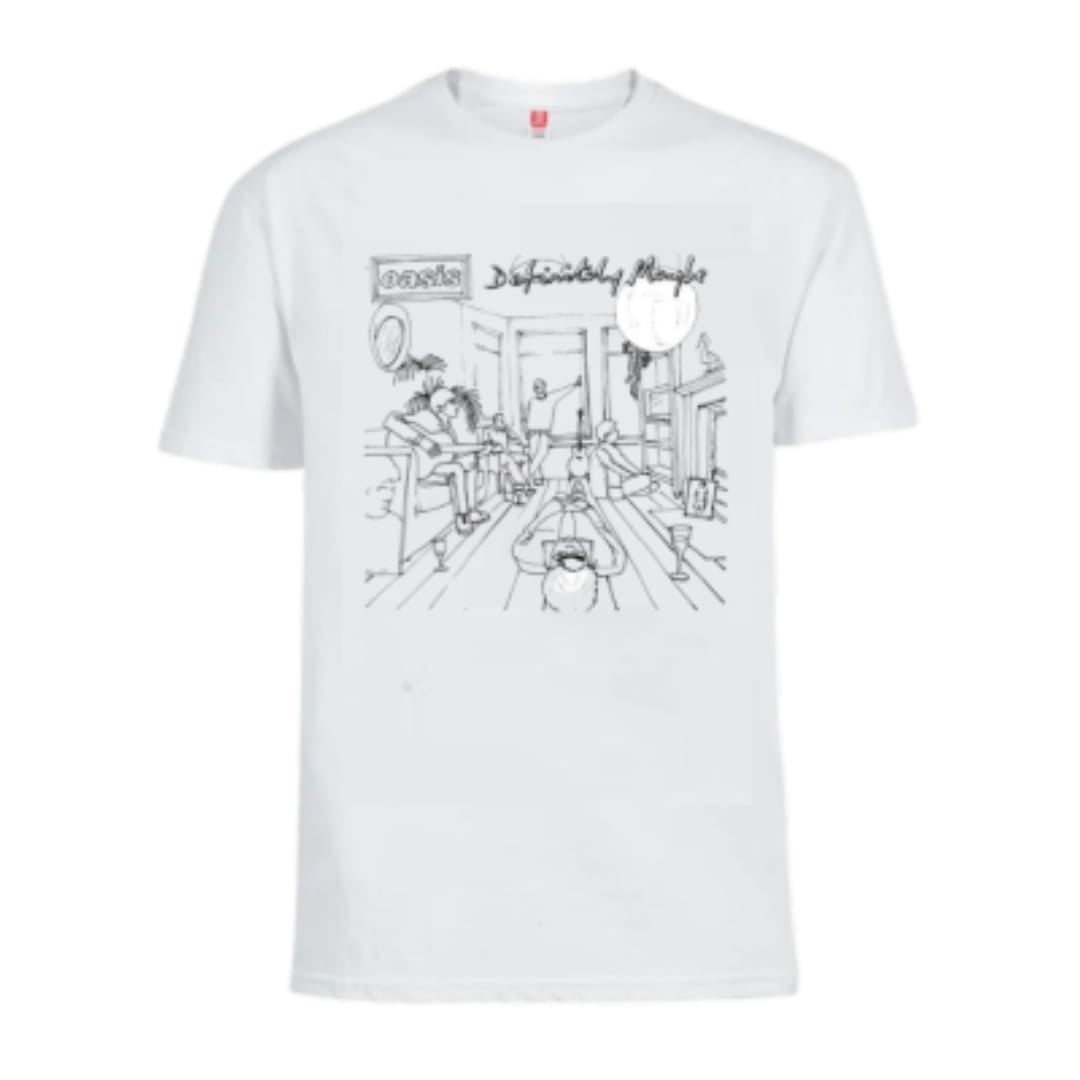 Polera Oasis "Definitely Maybe logo negro)