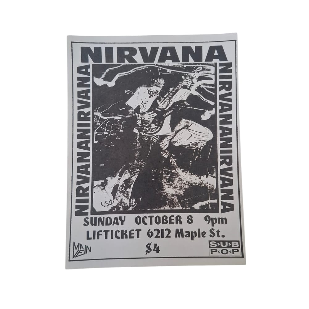 Nirvana - Vintage Gig Poster 1989 (Edición Coleccionista)
