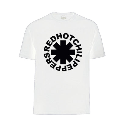 Red Hot Chili Peppers Logo Negro (Polera Blanca)