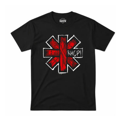 Polera de Red Hot Chili Peppers, logo asterisco rojo