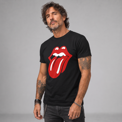 Modelo con la polera de Rolling Stones de Poleras de Rock