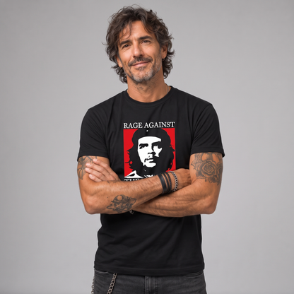 Modelo con la polera de Rage Against The Machine Che Guevara de Poleras de Rock
