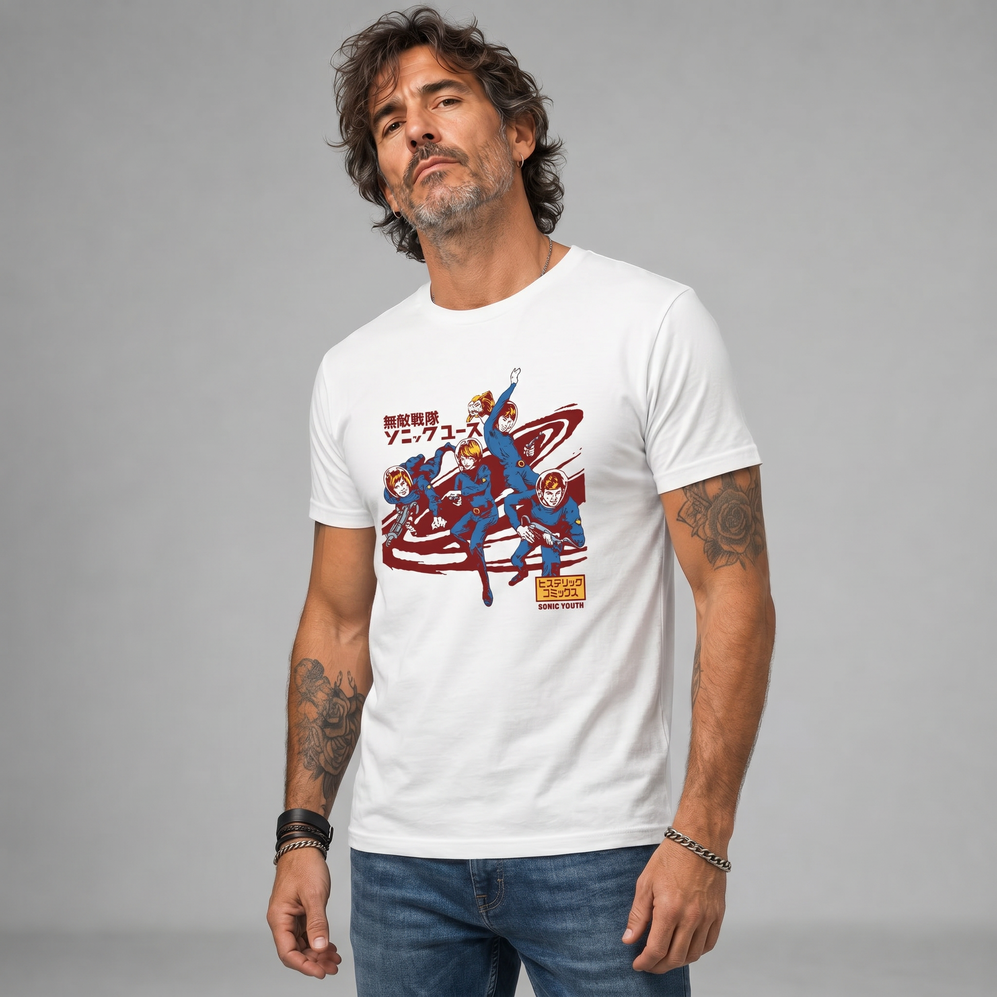 Modelo con la polera de Sonic Youth Hysteric Glamour de Poleras de Rock