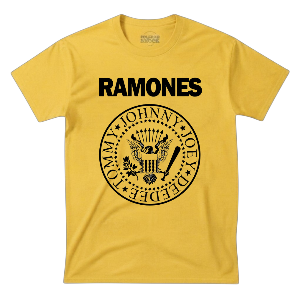 Polera MC Amarilla The Ramones Logo Negro