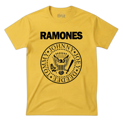 Polera MC Amarilla The Ramones Logo Negro