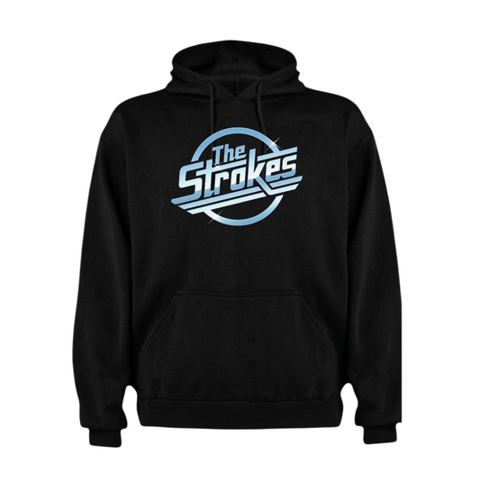 Polerón The Strokes Logo Retro Celeste (Negro)