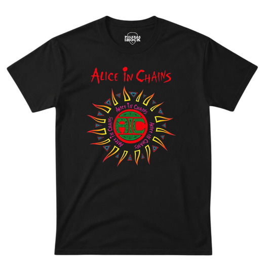 Polera Alice in Chains - Diseño Sol Psicodélico