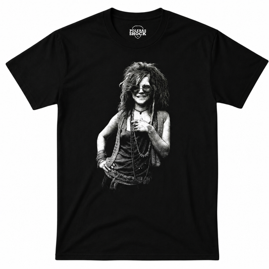 Polera MC Negra Janis Joplin