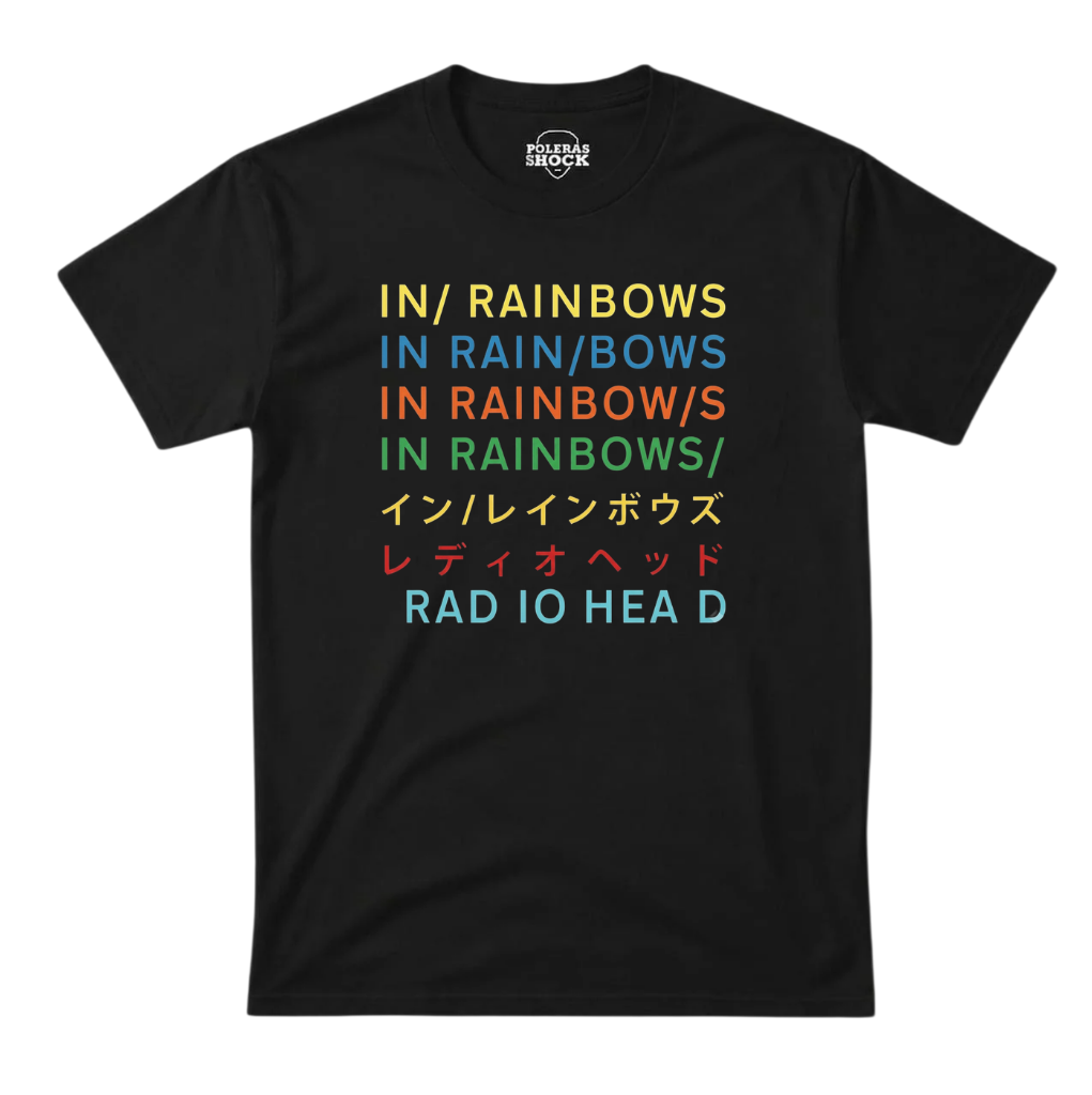 Polera MC Negra Radiohead In Rainbows