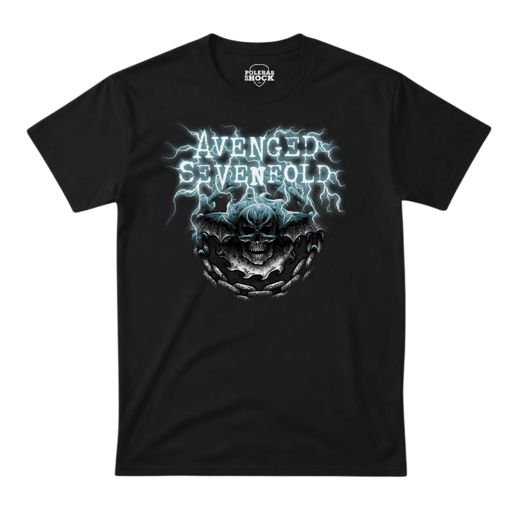 Polera Avenged Sevenfold - Lightning Skull & Chains
