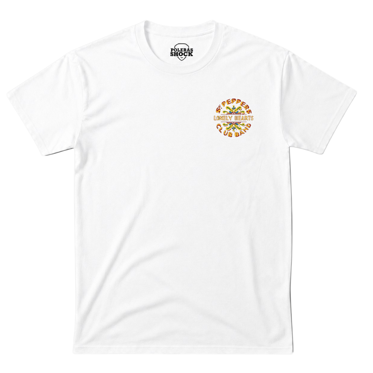 Polera The Beatles Sgt. Peppers Logo Pecho (Blanca)