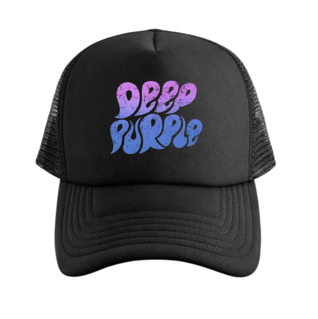 Jockey Trucker Negro - Deep Purple (Diseño Degradé Psicodélico)