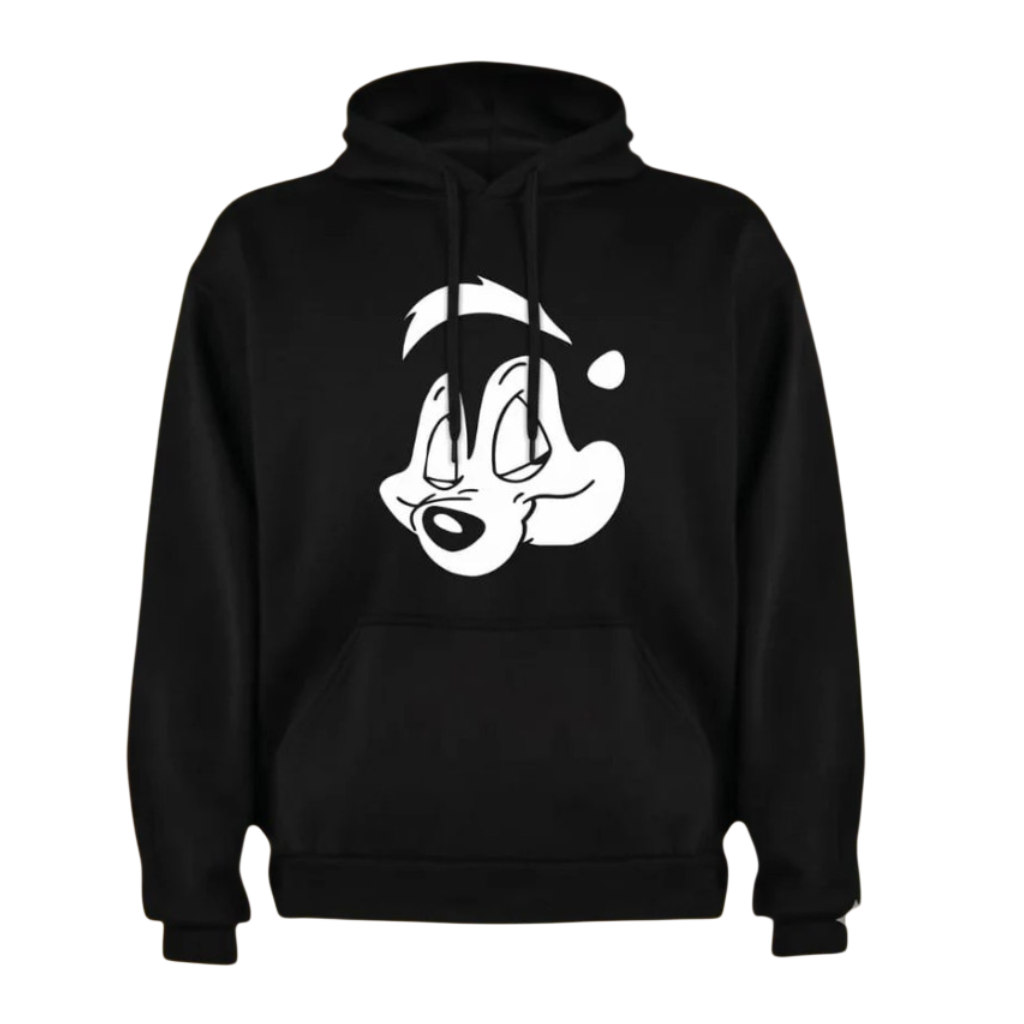 Poleron Canguro y Capucha Negro Slash Pepe Le Pew