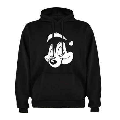 Poleron Canguro y Capucha Negro Slash Pepe Le Pew