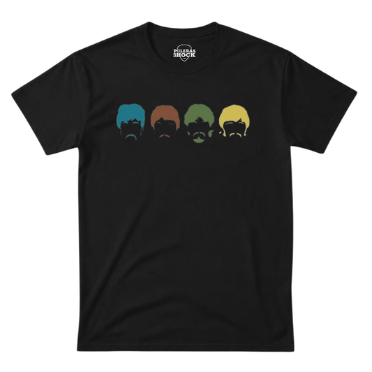 Polera The Beatles Caras (Negra)