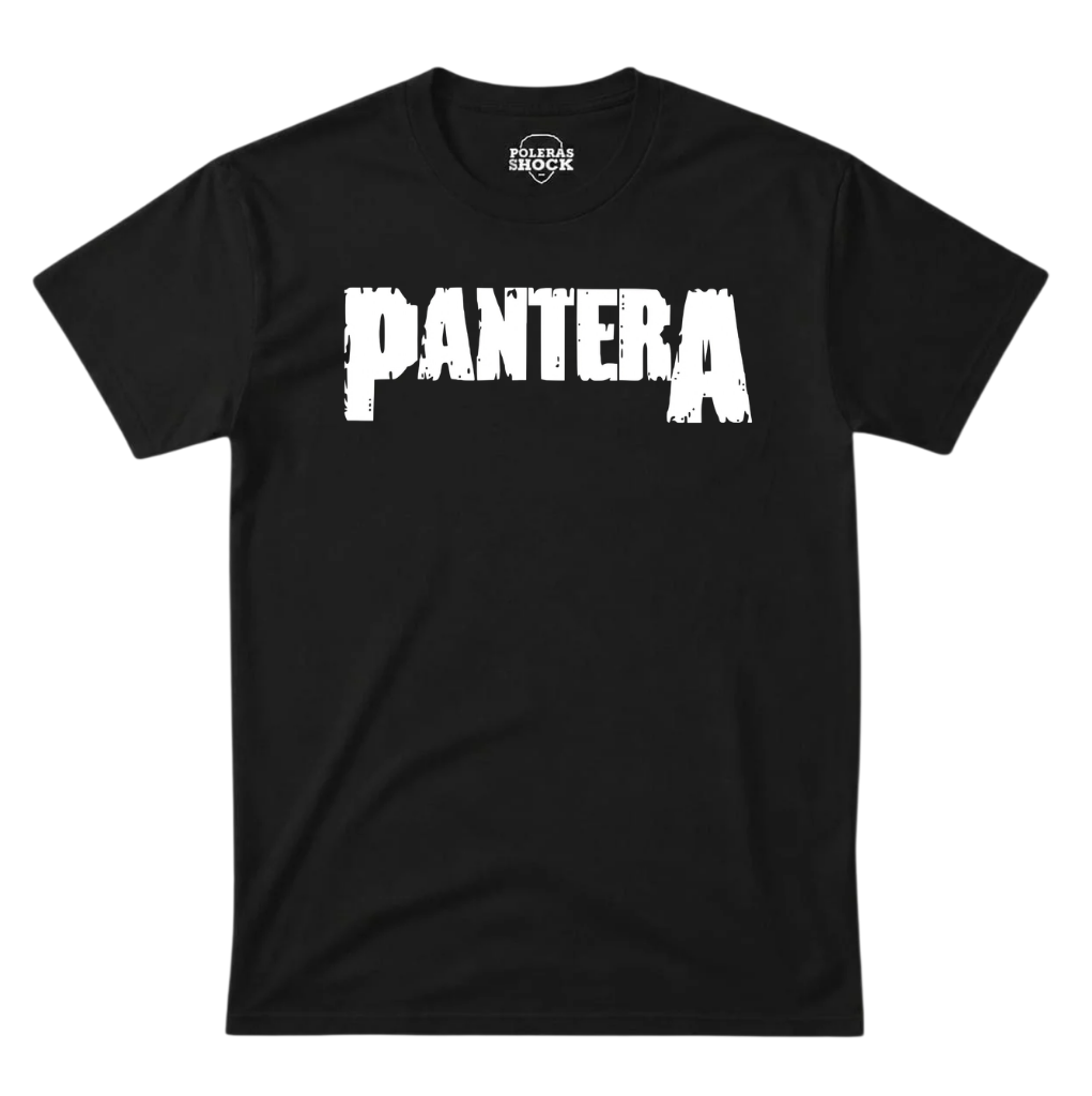 Polera MC Negra Pantera Logo Blanco