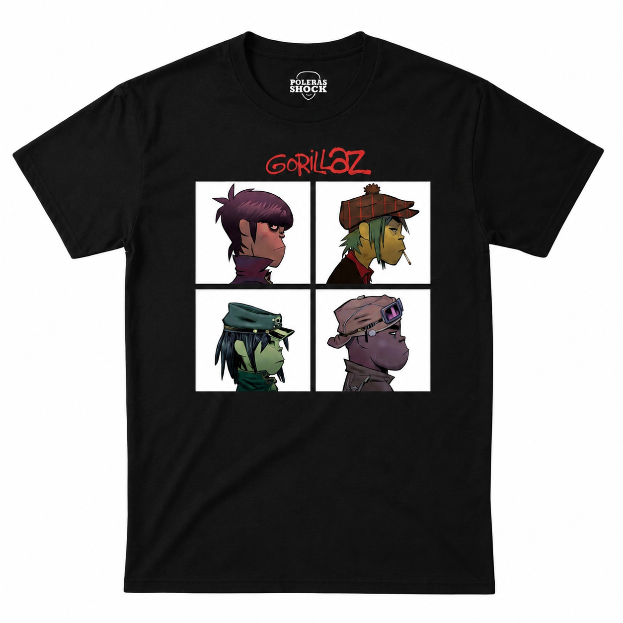 Polera MC Negra Gorillaz 2