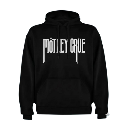 Poleron Canguro y Capucha Negro Mötley Crüe Logo Clásico