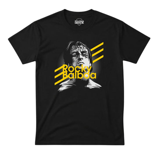 Polera Rocky Balboa Sylvester Stallone – Cine Clásico y Boxeo - negra