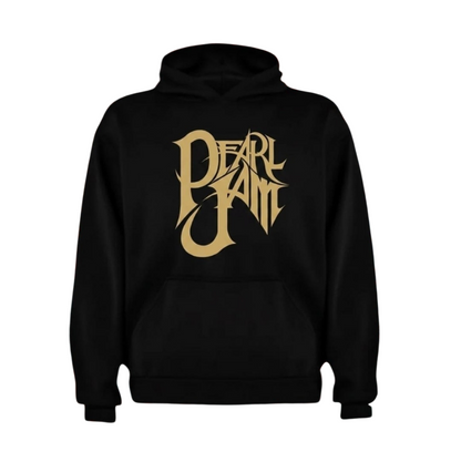 Poleron Canguro y Capucha Negro Pearl Jam Legend Gold