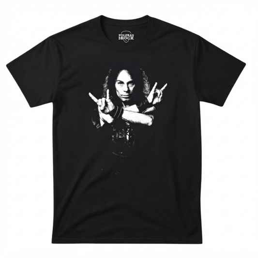 Polera MC Negra Ronnie James Dio Retrato