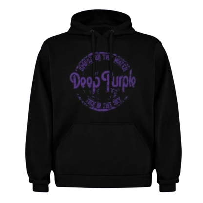 Poleron Canguro y Capucha Negro Deep Purple Smoke on the Water