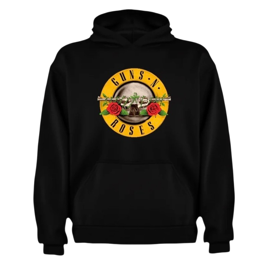 Poleron Canguro y Capucha Negro Guns N' Roses