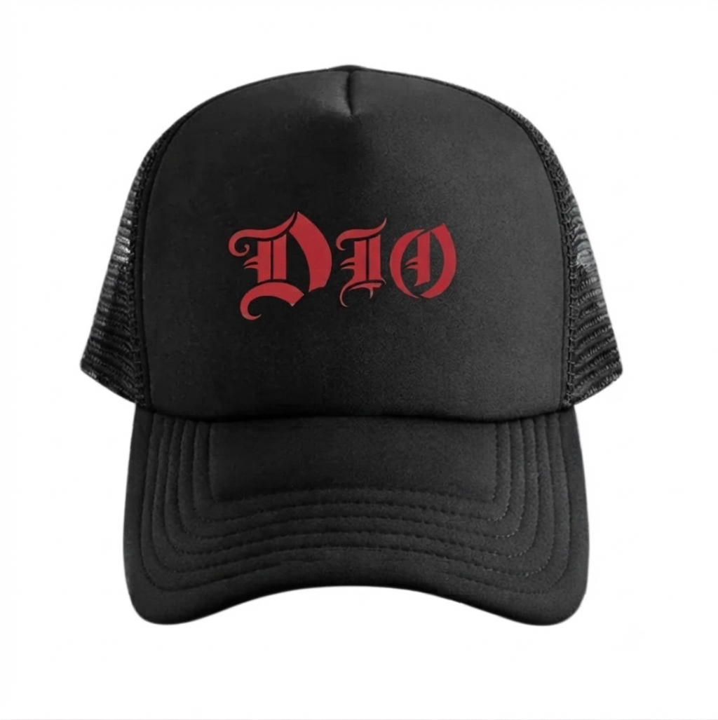 Jockey Trucker Negro - Ronnie James Dio (Tipografía Clásica) Rojo