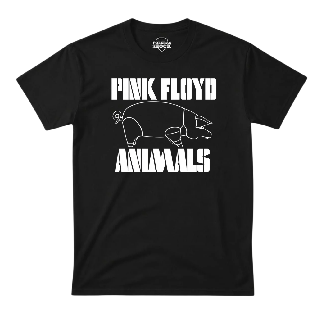 Polera MC Negra Pink Floyd Animals