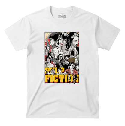 Polera Pulp Fiction Quentin Tarantino – Mia Wallace y Cast Cine de Culto Blanca