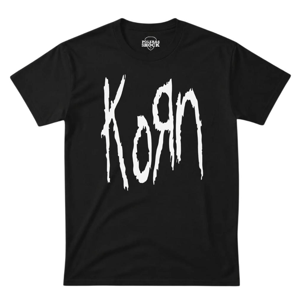 Polera MC Negra Korn Logo Clásico