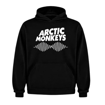 Poleron Canguro y Capucha Negro Arctic Monkeys Wave Logo