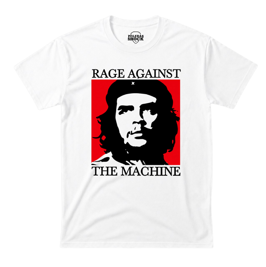 Polera MC Blanca Rage Against The Machine Che Guevara