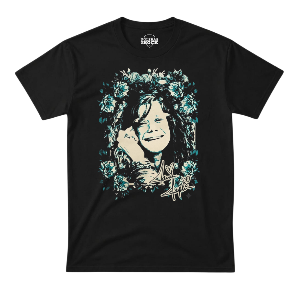 Polera MC Negra Janis Joplin