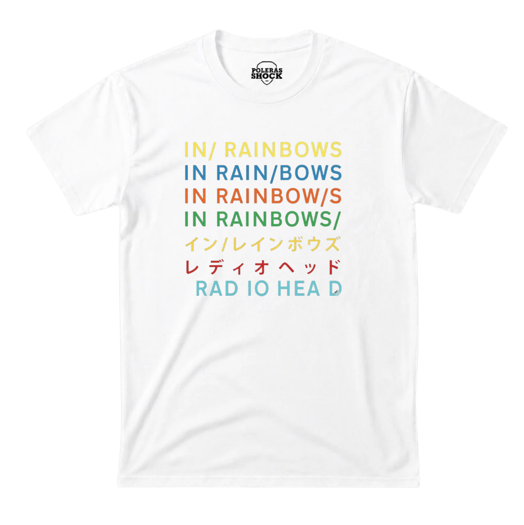 Polera MC Blanca Radiohead In Rainbows