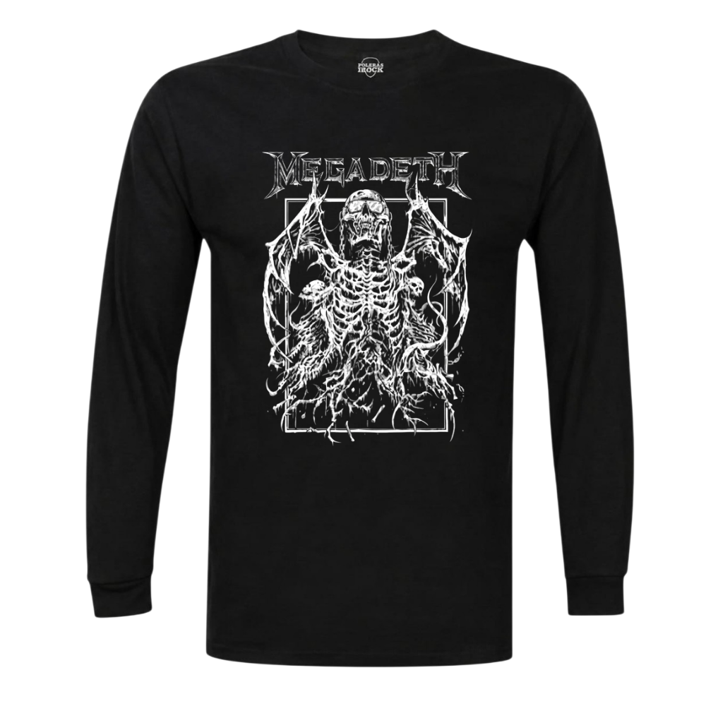 Polera Megadeth Ilustración Pecho Manga Larga