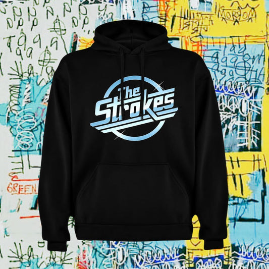 The Strokes Logo Retro Celeste Negro