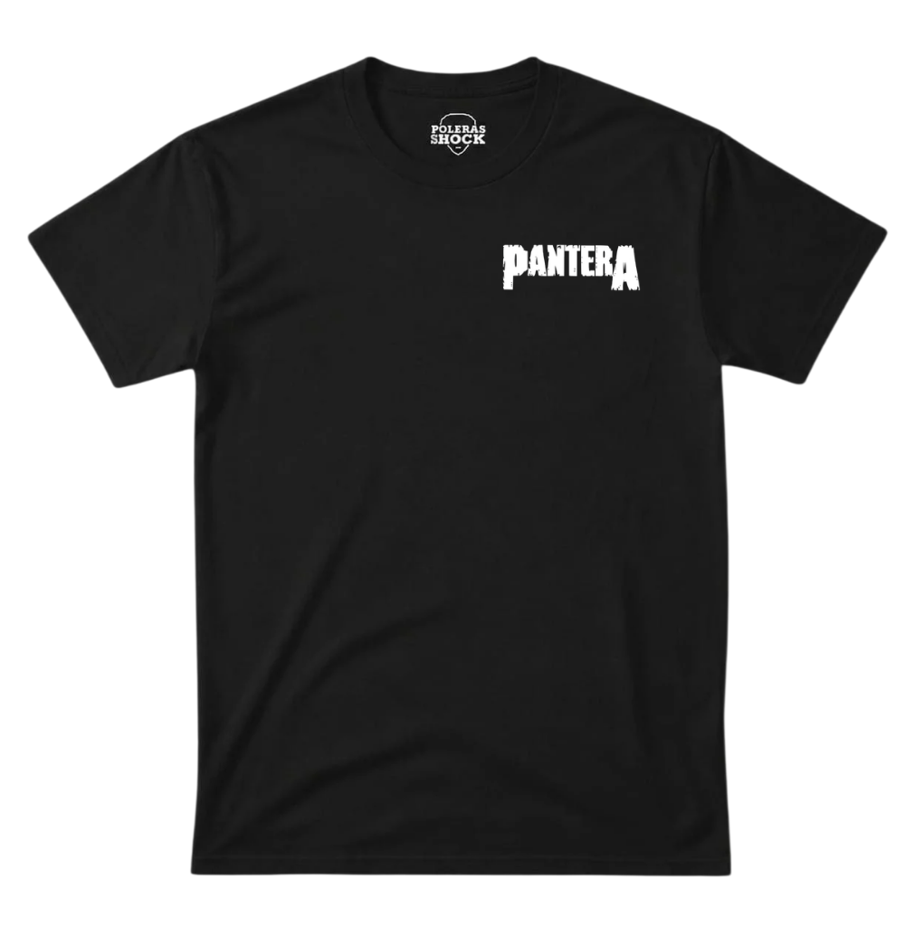 Polera MC Negra Pantera Logo Pecho