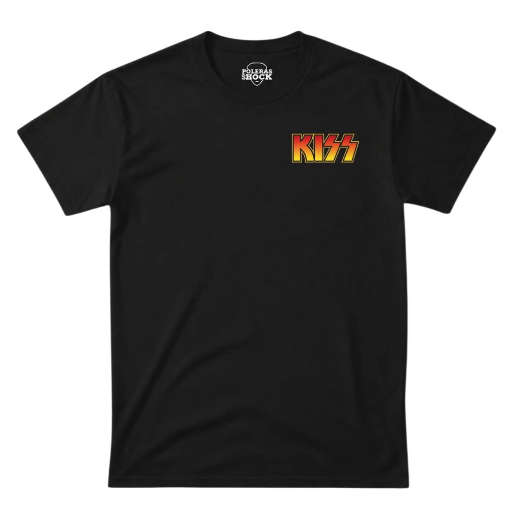 Polera MC Negra Kiss Logo Pecho