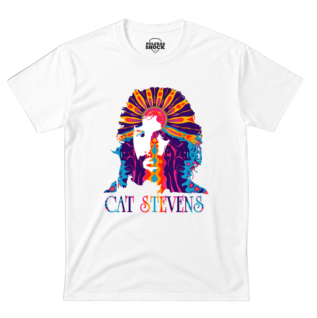 Polera Cat Stevens - Blanca retrato