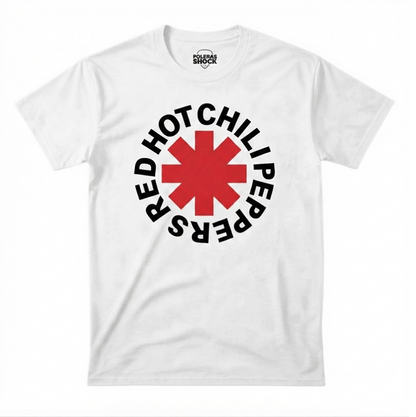 Polera MC Blanca Red Hot Chili Peppers Logo