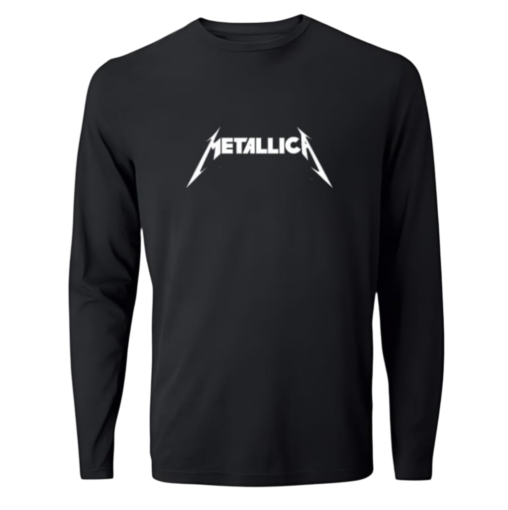Polera ML Negra Metallica Logo