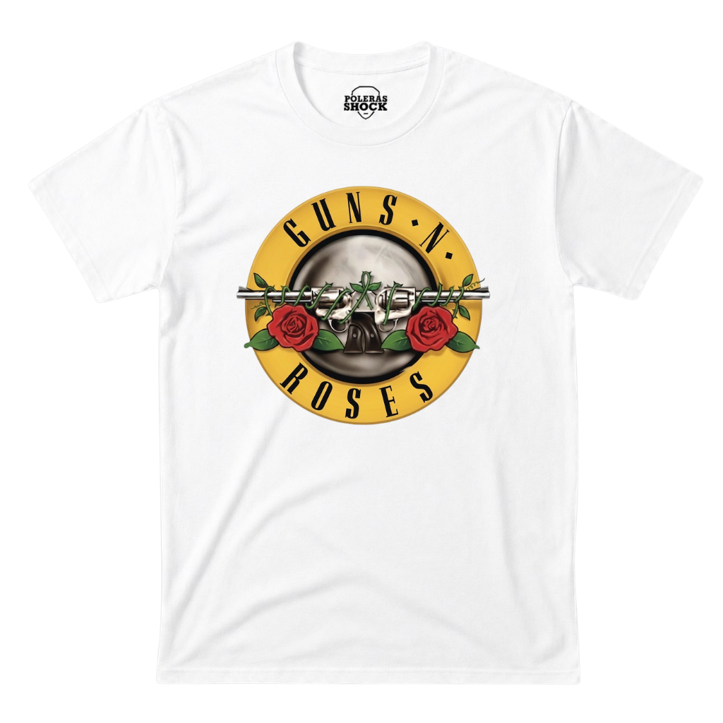 Polera MC Blanca Guns N' Roses Logo