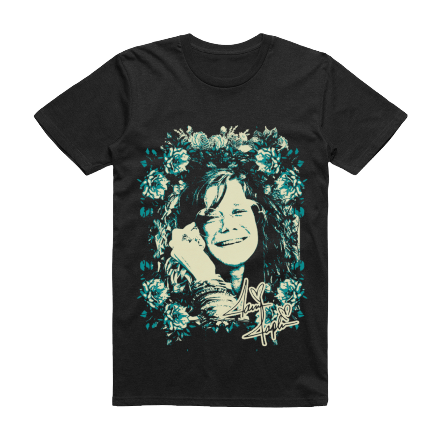 Polera Janis Joplin - Diseño Exclusivo (Negra)